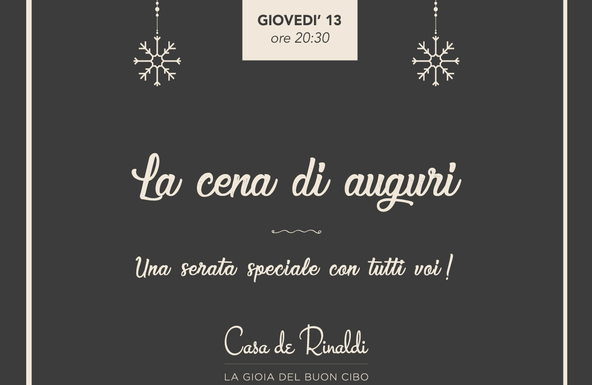 Una serata in famiglia, la cena degli auguri a Casa de Rinaldi